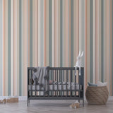 Neutral Stripe Wallpaper – Classic Peel-and-Stick Bedroom Nursery Design