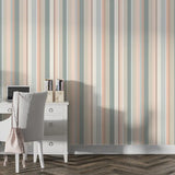 Neutral Stripe Wallpaper – Classic Peel-and-Stick Bedroom Nursery Design