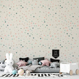 Pastel Polka Dot Wallpaper – Cheerful Nursery Kids Room Peel-and-Stick Design