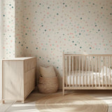 Pastel Polka Dot Wallpaper – Cheerful Nursery Kids Room Peel-and-Stick Design