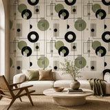 Bauhaus Abstract Circle Wall Mural – Modern Peel-and-Stick Office Living Room Design