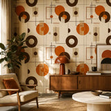 Bauhaus Abstract Circle Wall Mural – Modern Peel-and-Stick Office Living Room Design
