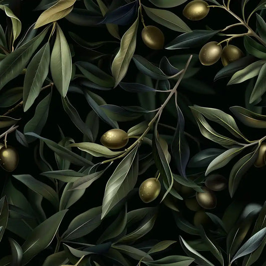 Noir Olive Branch Wallpaper