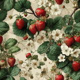 Vintage Strawberry Garden Wallpaper