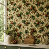 Vintage Strawberry Garden Wallpaper