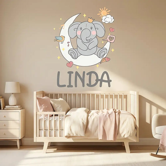 Elephant Name Wall Decal