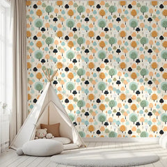 Beautiful fairy forest pattern kids room nursery wallpaper, decor sticker.