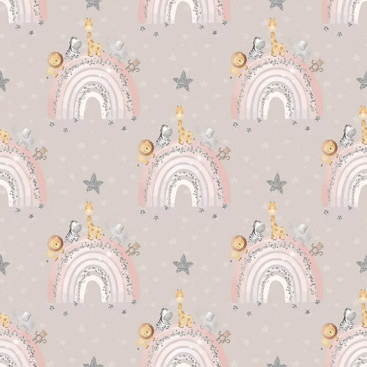 beautiful pastel safari rainbow kids room wallpaper kids wall sticker