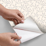 Beautiful soft harmony minimal leaf wallpaper enhances minimal interiors.