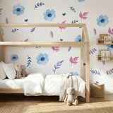 Pastel Floral Wall Decals – Soft Girls Room Nursery Peel-and-Stick Sticker Set