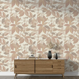 Beautiful Blush Beige Floral Wallpaper for creating a serene bedroom.