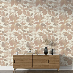 Beautiful Blush Beige Floral Wallpaper for creating a serene bedroom.