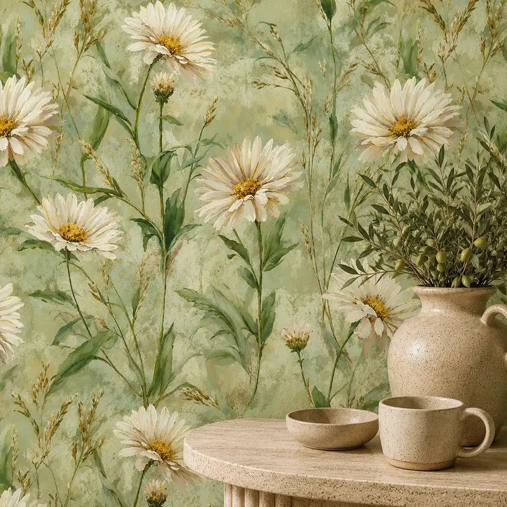 Buy meadow daisy peel and stick wallpaper from Wall Decor Design today.