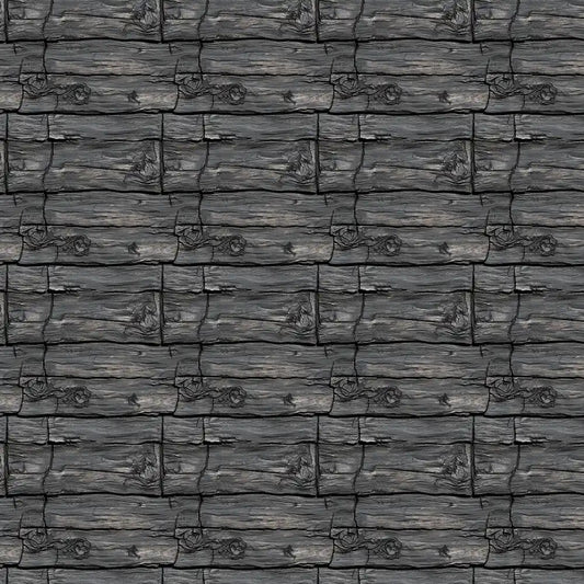 Charcoal timber wall wallpaper with dark wood planks for modern interiors.