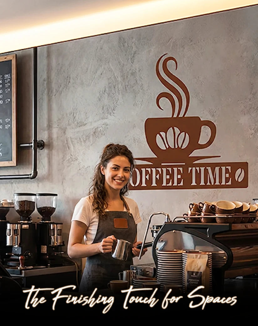 Coffee time wall decal sticker for cafe walls and home kitchen corners.