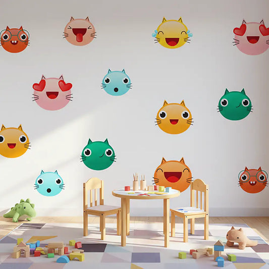Cute Cat Faces Wall Sticker