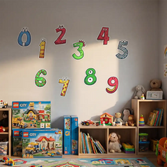 Colorful Cute Monster Numbers Sticker for playful home decor.