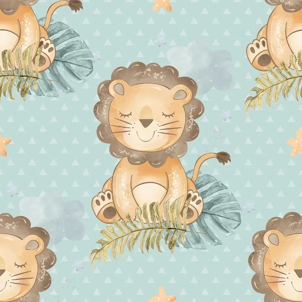 comfortable cute lion safari theme kids wallpaper playroom wall sticker