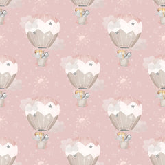 Comfortable dreamy hot air balloon kids room nursery wallpaper feels soft.