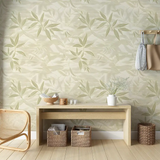 Comfortable neutral bamboo wallpaper sticker for office wall decor creates calm.