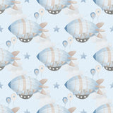 comfortable pastel zeppelins stars baby room wallpaper soft wall sticker
