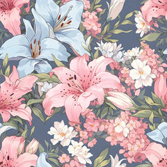 Comfortable romantic pastel floral wallpaper creates a calm visual balance.