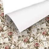Comfortable vintage crane and peony botanical wallpaper softens interior design.