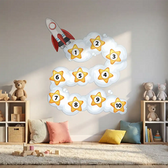 Creative Space Numbers Sticker for a unique living room wall.