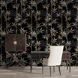 Enhance your room with black and gold bamboo wallpaper sticker for wall decor.