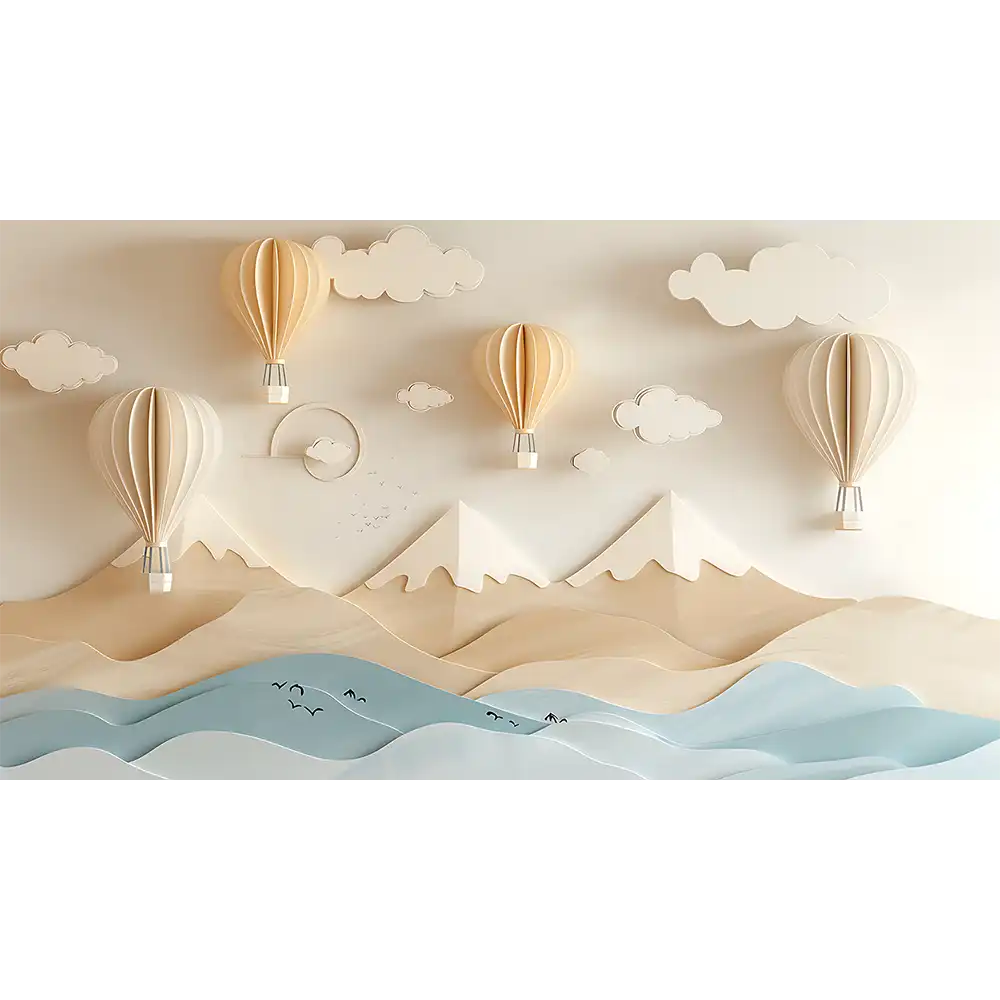 Enhance your room with hot air balloon nursery wallpaper sticker for wall decor.