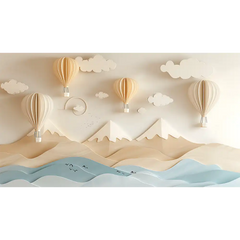Enhance your room with hot air balloon nursery wallpaper sticker for wall decor.