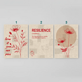 Enhance your walls with minimal red floral motivational quote art poster sticker today.