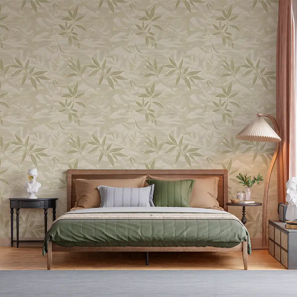 Enhance your room with neutral bamboo wallpaper sticker for wall decor.