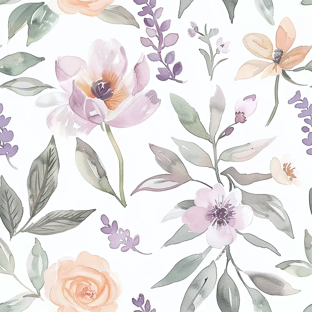 Enhance your room with pastel watercolor floral wallpaper sticker for wall decor.
