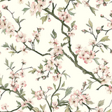 Enhance your room with soft pink sakura botanical wall mural sticker for wall decor.