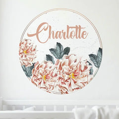 Floral Name Wall Decal – Personalized Girls Room Nursery Removable Sticker