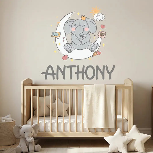 Elephant Name Wall Decal