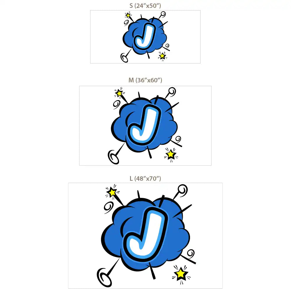 Custom Blue Letter Sticker for adding a personalized touch to your walls.