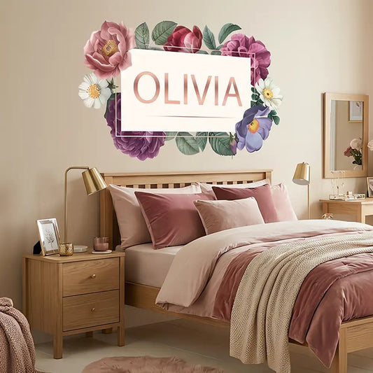 Custom Floral Name Sign