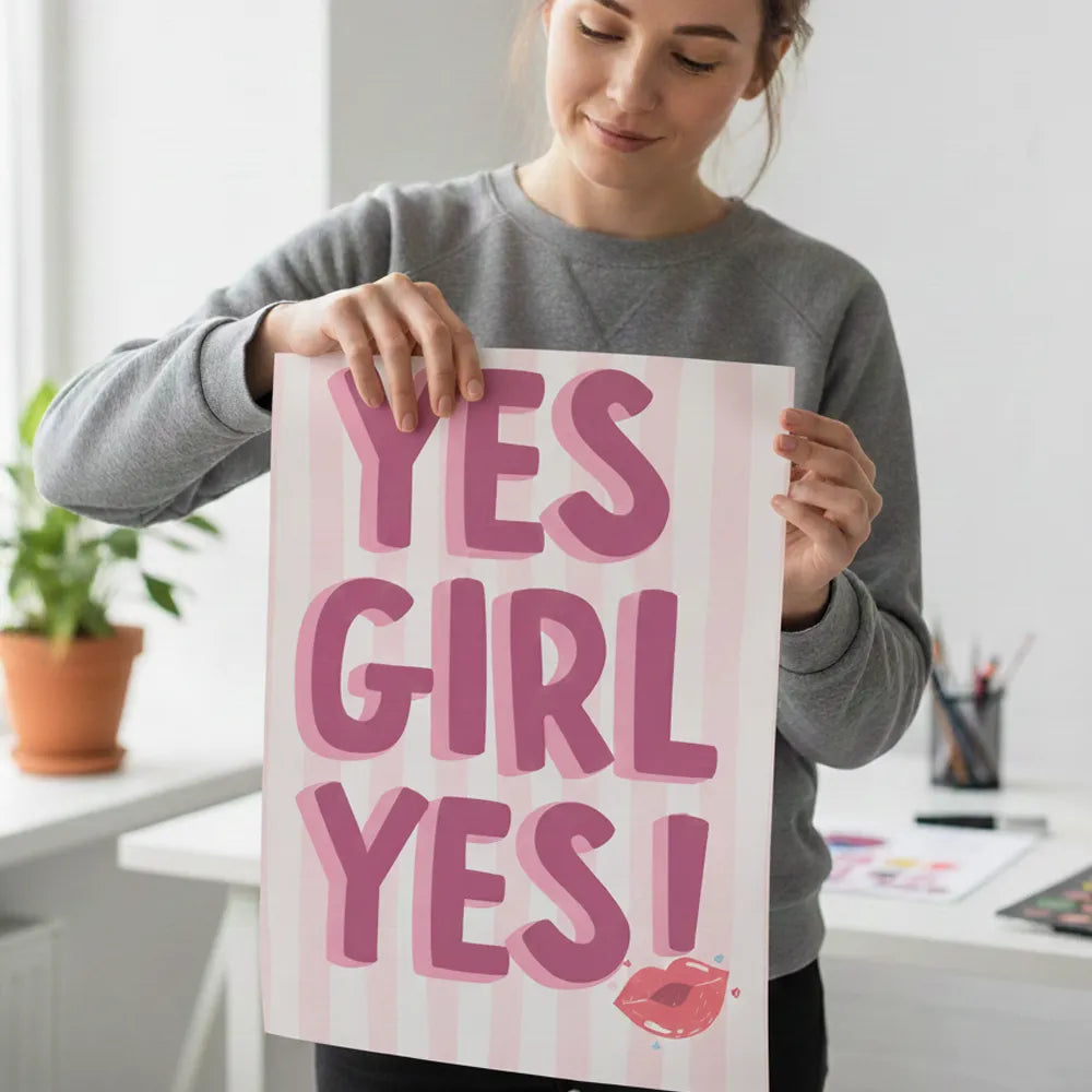 Durable cute pink girly aesthetic collage art poster sticker lasts for years.