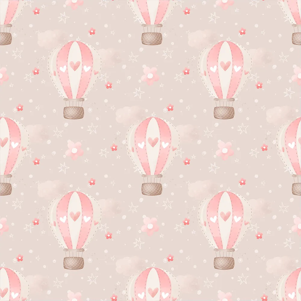 Durable dreamy air balloons sky nursery wallpaper, playroom sticker.
