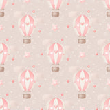Durable dreamy air balloons sky nursery wallpaper, playroom sticker.