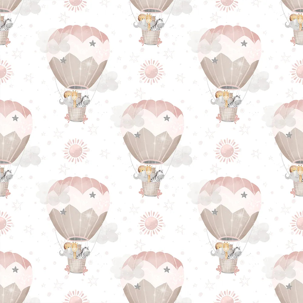Durable dreamy hot air balloon kids room nursery wallpaper suits daily use.