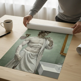 Durable funny David statue bathroom aesthetic art poster sticker ensures long-lasting decor.