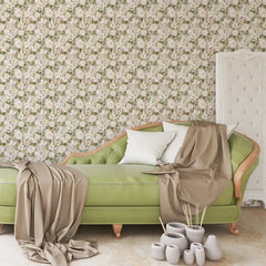 Durable ivory bloom elegant floral wallpaper offers lasting elegance.