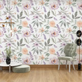 Durable pastel watercolor floral wallpaper sticker ensures long-lasting wall decor.