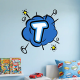 Elegant Blue Letter Custom Sticker for your living room decor.