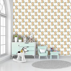 elegant cute lion safari theme kids wallpaper for nursery wall sticker
