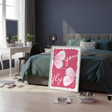 Elegant cute pink girly aesthetic collage art poster sticker transforms bedroom walls.