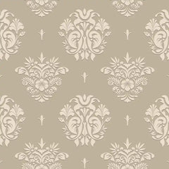 Elegant damask wallpaper in deep burgundy, luxurious classic bedroom statement wall